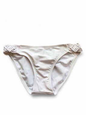 Swims White Bikini Bottom with Braided Hip Detail